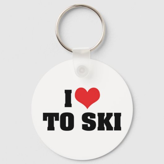 Ik hou van ski-sleutelhanger sleutelhanger (Voorkant)