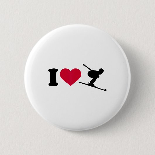 Ik hou van skiën _2 ronde button 5,7 cm (Voorkant)
