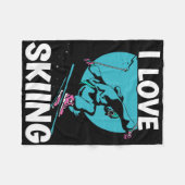 Ik hou van skiën skiërs wintersport fleece deken (Voorkant (Horizontaal))