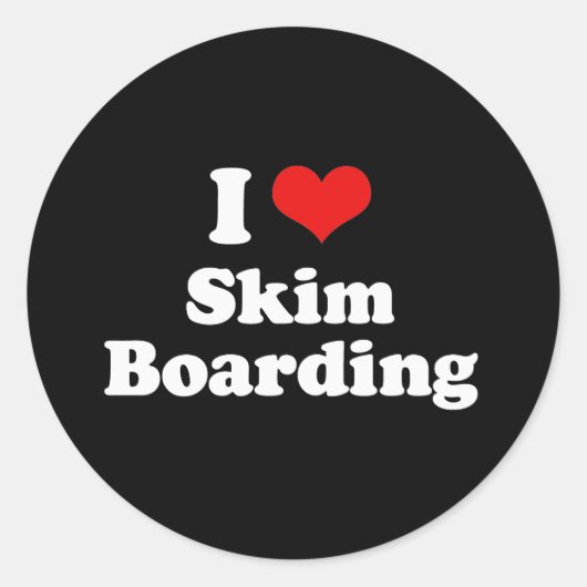 Ik hou van Skim Boarding Tshirt Ronde Sticker (Voorkant)