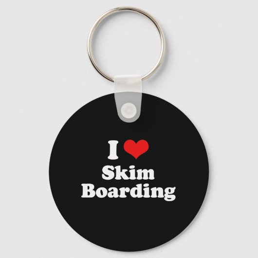 Ik hou van Skim Boarding Tshirt Sleutelhanger (Voorkant)