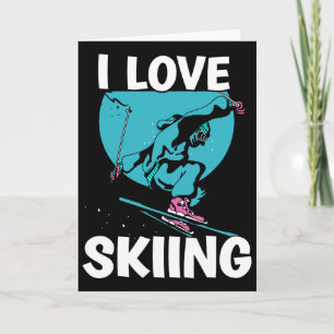 Ik hou van skisport Skiërs Skiloper Ski Winterspor Kaart
