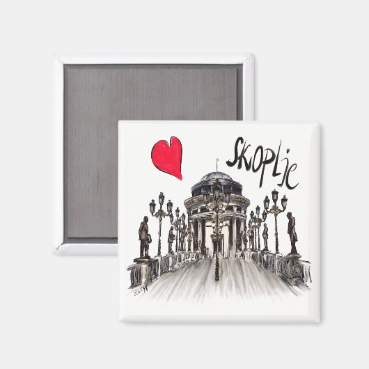 Ik hou van Skoplje Magneet (Voorkant / Achterkant)