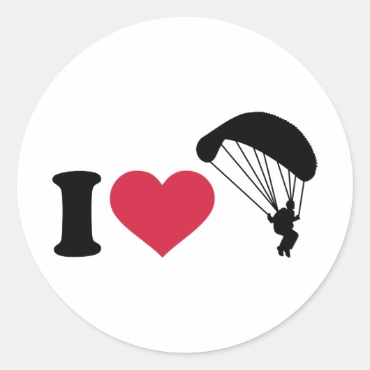 Ik hou van Sky diving Ronde Sticker (Voorkant)