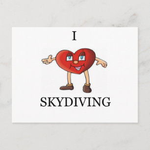 ik hou van skydiving briefkaart
