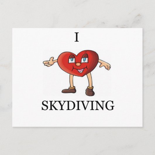 ik hou van skydiving briefkaart (Voorkant)