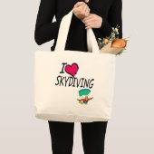 Ik hou van Skydiving Grote Tote Bag (Voorkant (product))