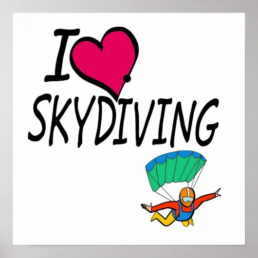 Ik hou van Skydiving Poster (Voorkant)