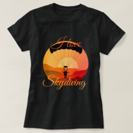 Ik hou van skydiving retro parachute skydiving t-shirt