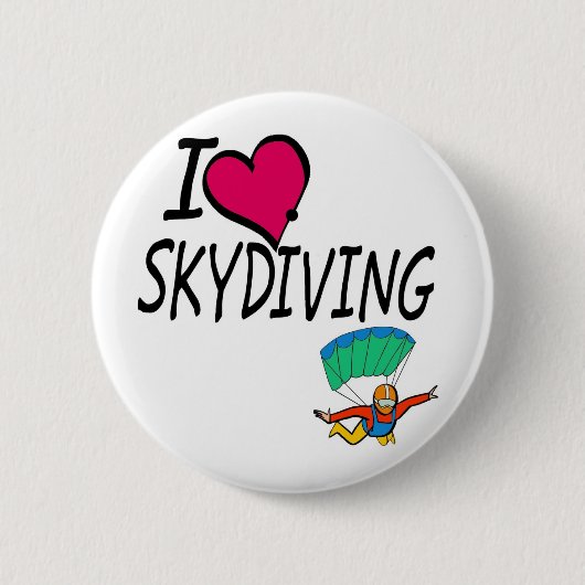 Ik hou van Skydiving Ronde Button 5,7 Cm (Voorkant)