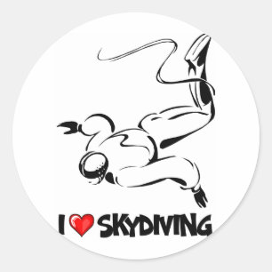 Ik hou van Skydiving Ronde Sticker