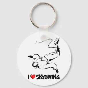 Ik hou van Skydiving Sleutelhanger