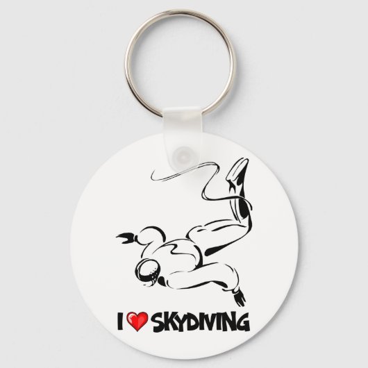 Ik hou van Skydiving Sleutelhanger (Voorkant)