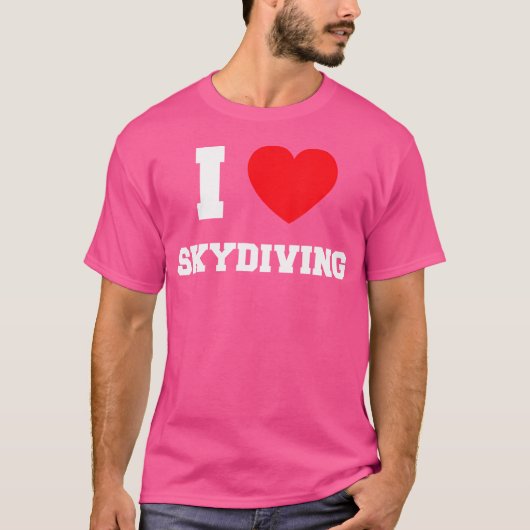 Ik hou van Skydiving T-shirt (Voorkant)