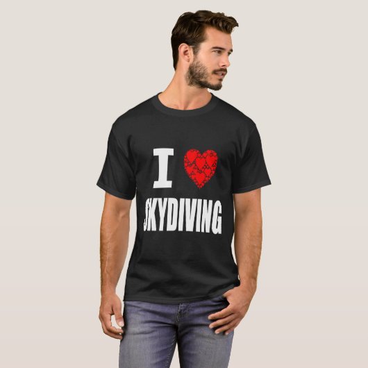 Ik hou van Skydiving T-shirt (Voorkant volledig)