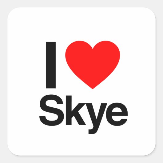 Ik hou van Skye Vierkante Sticker (Voorkant)
