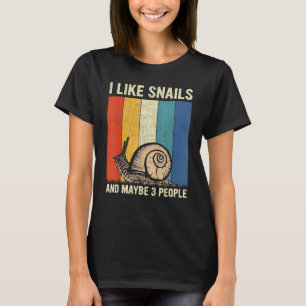 Ik hou van slakken en misschien 3 mensen retro sla t-shirt