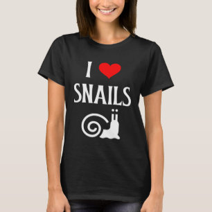Ik hou van slakken in hart slakken slak buikpotige t-shirt