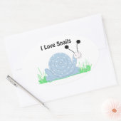 Ik hou van slakken ovale sticker (Envelop)