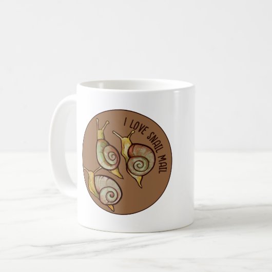 Ik hou van slakkenpost koffiemok (Voorkant links)
