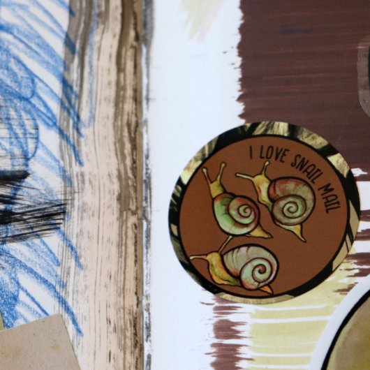 Ik hou van slakkenpost ronde sticker