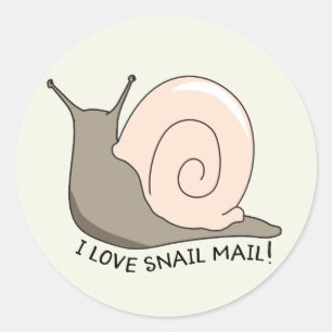 Ik hou van slakkenpost Schattigee ronde Sticker