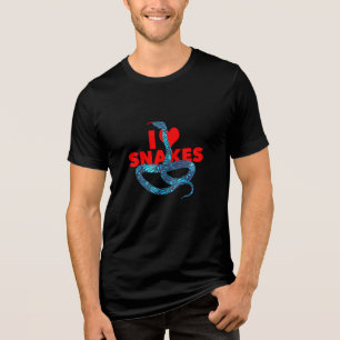Ik hou van slangen Reptiel liefhebber Herpetologie Tri-Blend Shirt