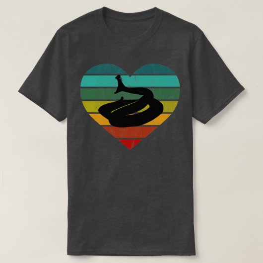 Ik hou van slangen retro hart t-shirt (Design voorkant)