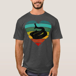 Ik hou van slangen retro hart t-shirt