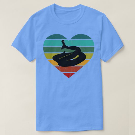 Ik hou van slangen retro hart t-shirt (Design voorkant)