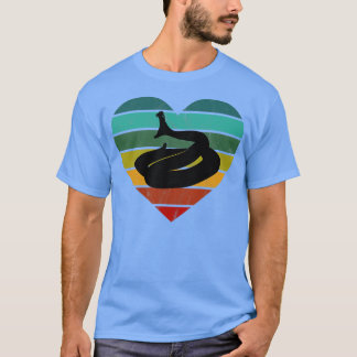Ik hou van slangen retro hart t-shirt