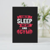 Ik hou van slapen, maar niet van gym kaart (Staand voorkant)