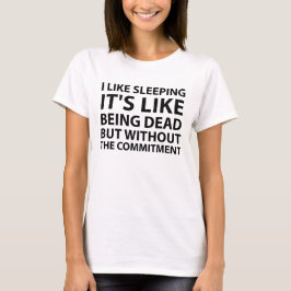 Ik hou van slapende T-shirt