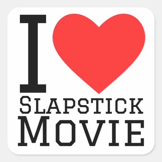 Ik hou van slapstick films vierkante sticker (Voorkant)