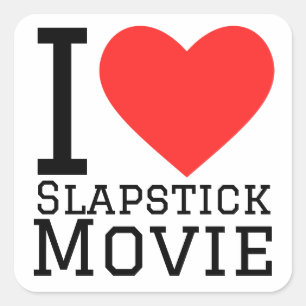 Ik hou van slapstick films vierkante sticker