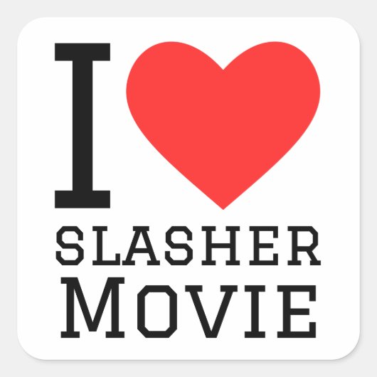 Ik hou van slasher films vierkante sticker (Voorkant)