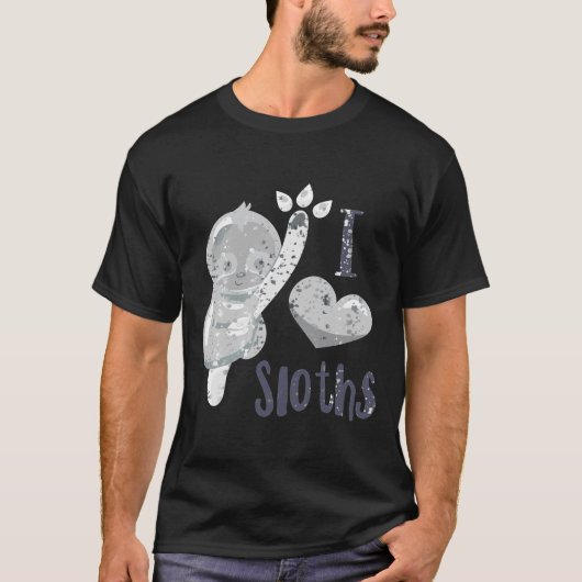 Ik hou van Sloth Splatter 1 T-shirt (Voorkant)