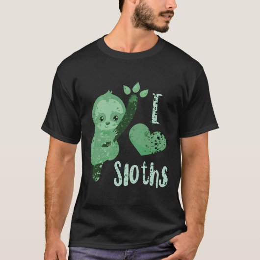 Ik hou van Sloth Splatter T-shirt (Voorkant)