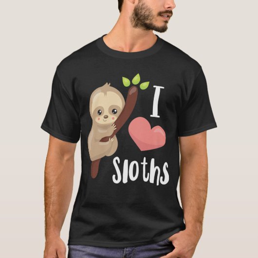 Ik hou van Slots Cute Sloth T-shirt (Voorkant)