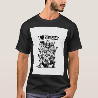 Ik hou van Smartphone Zombies Funny Zombie Horror T-shirt