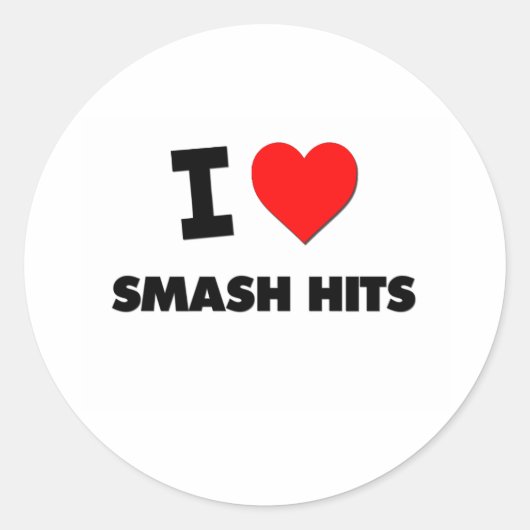 Ik hou van Smash Hits Ronde Sticker (Voorkant)