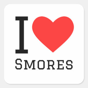 Ik hou van smores vierkante sticker