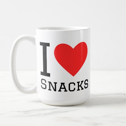 Ik hou van snacks koffiemok (Links)