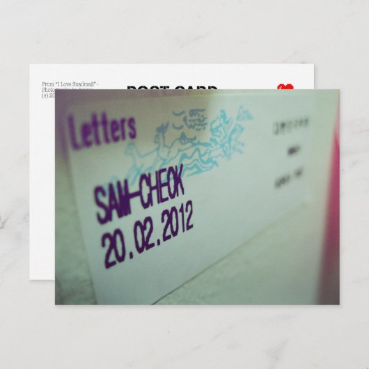 Ik hou van Snailmail - brief van Korea Briefkaart (Voorkant / Achterkant)