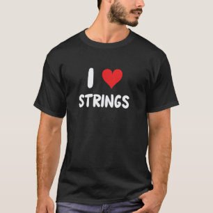 Ik hou van snaren - garen kunst ambacht gitaar git t-shirt