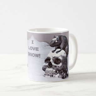 Ik hou van sneeuw! Rat op schedel Koffiemok