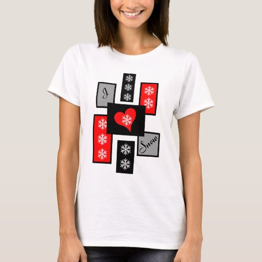 Ik hou van sneeuw t-shirt (Voorkant)