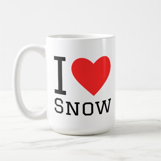 Ik hou van sneeuw vierkante sticker koffiemok (Links)