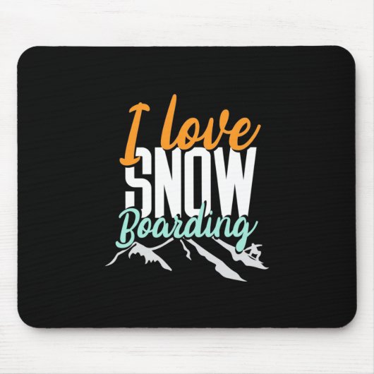 Ik hou van sneeuwboarding muismat (Voorkant)