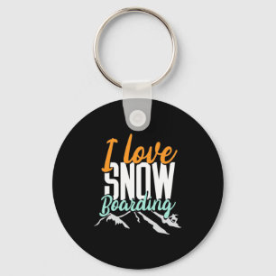 Ik hou van sneeuwboarding sleutelhanger